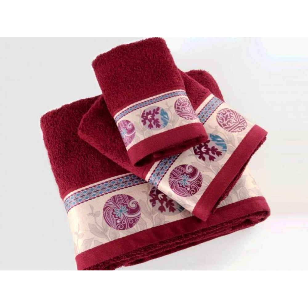 Полотенце с печатью Ethnic Bordo (бордовый)