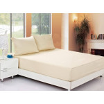 Простынь на резинке джерси бежевая (К)