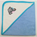 Уголок дет. махровый с вышивкой Слоненок (голубой)