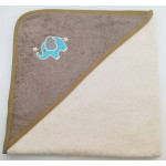 Уголок дет. махровый с вышивкой Слоненок (кремовый)